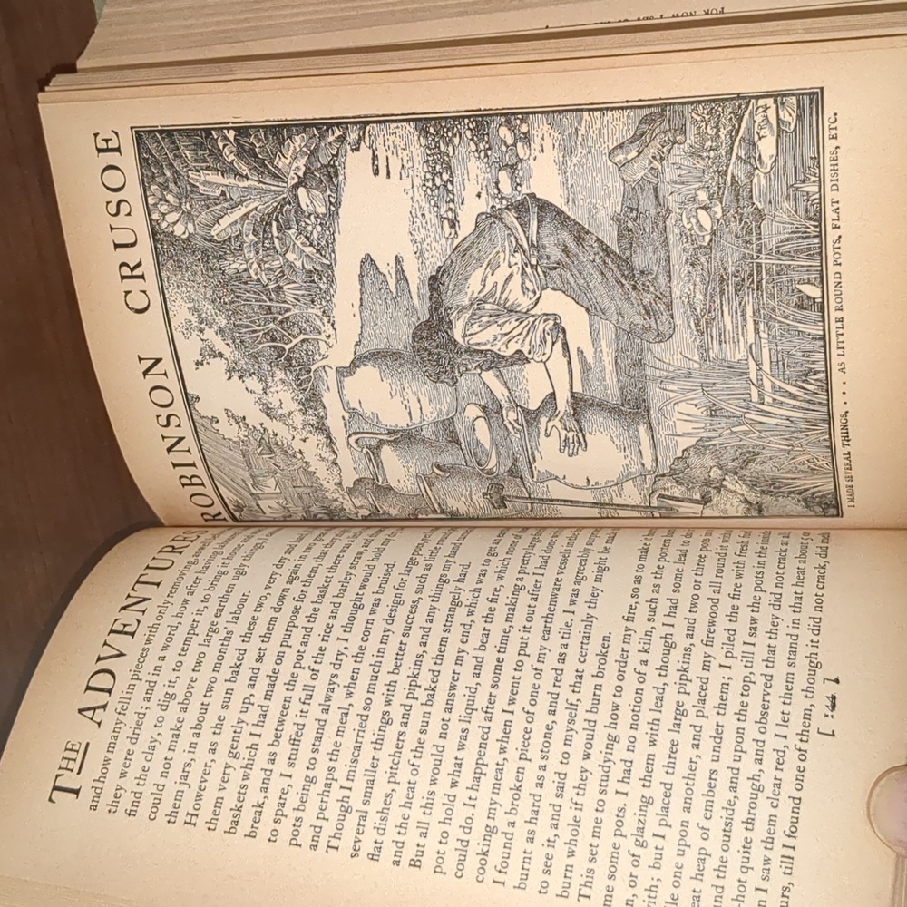 1900 Robinson Crusoe Daniel Defoe illustrated Brothers Louis and Frederick Rhead